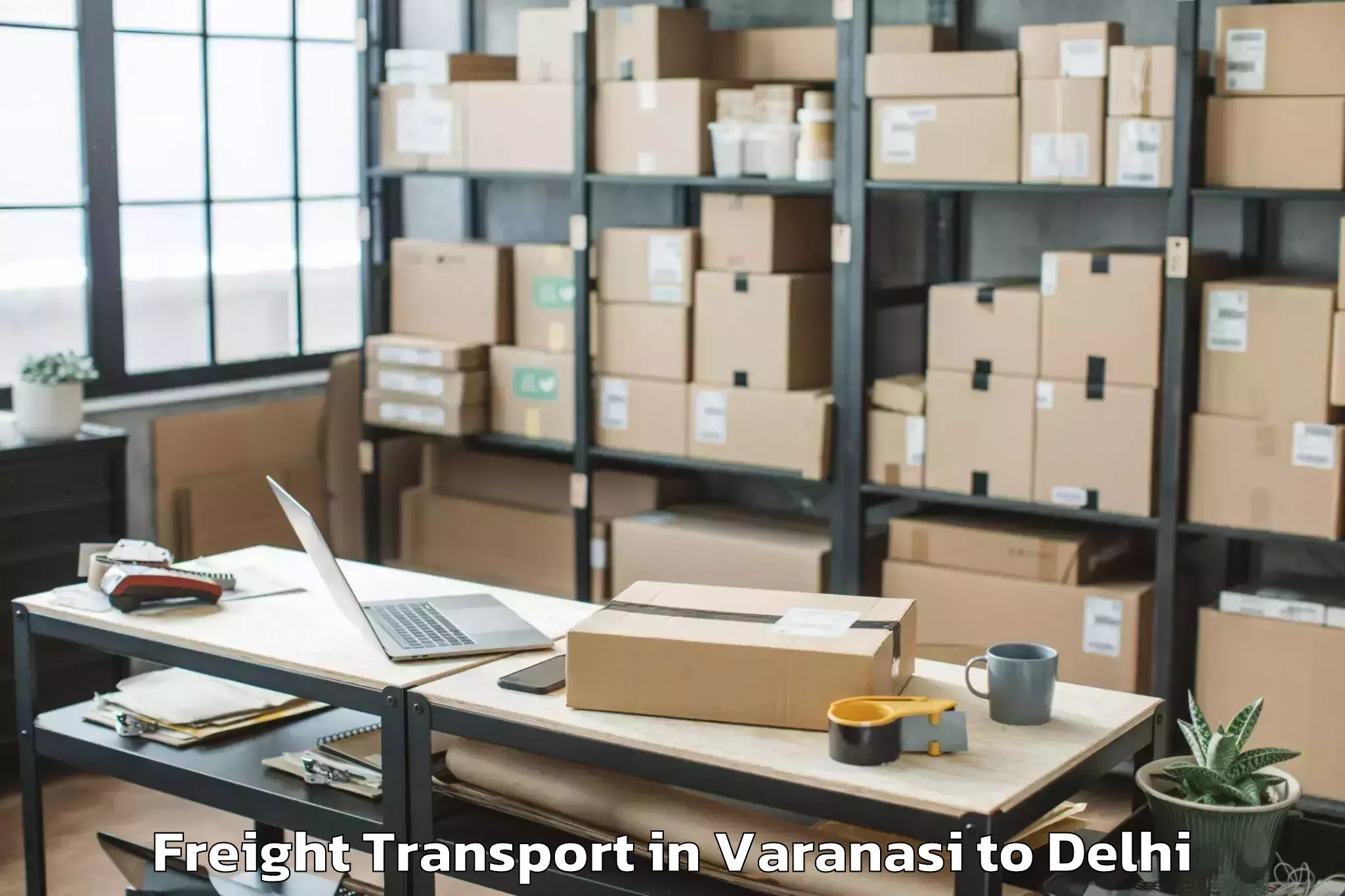 Top Varanasi to Bawana Freight Transport Available